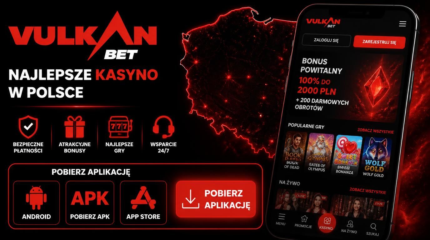 Interfejs aplikacji z opcją pobierania aplikacji Android i iOS nad mapą Polski